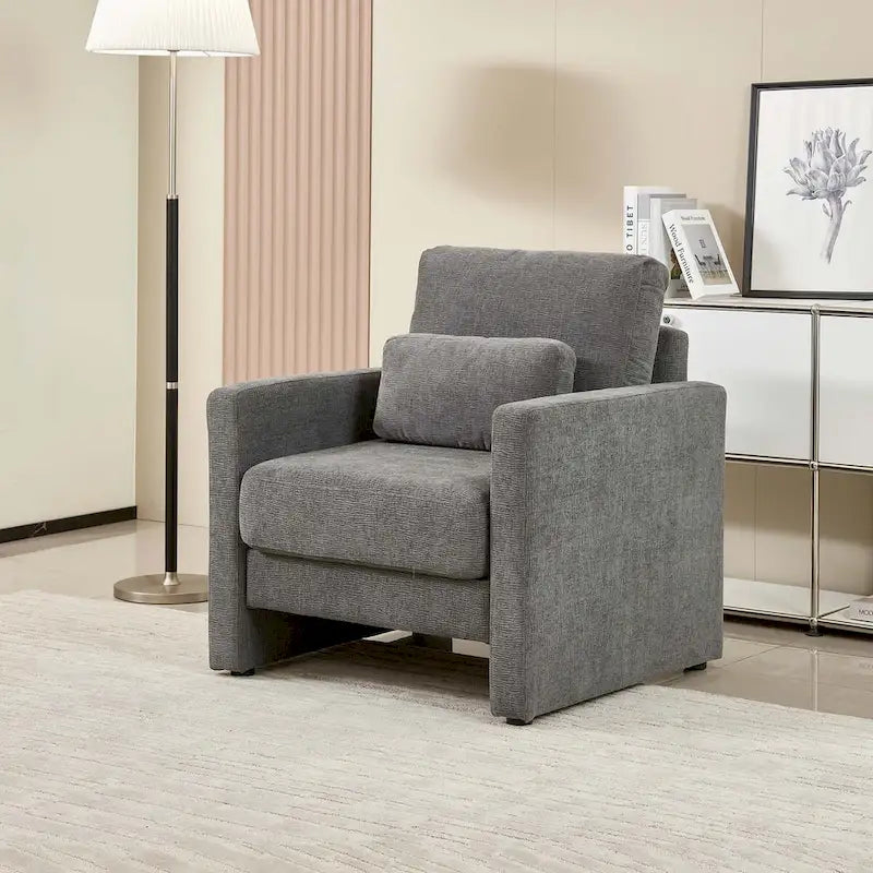 Modern Chenille Accent Chair Armchair for Living Room