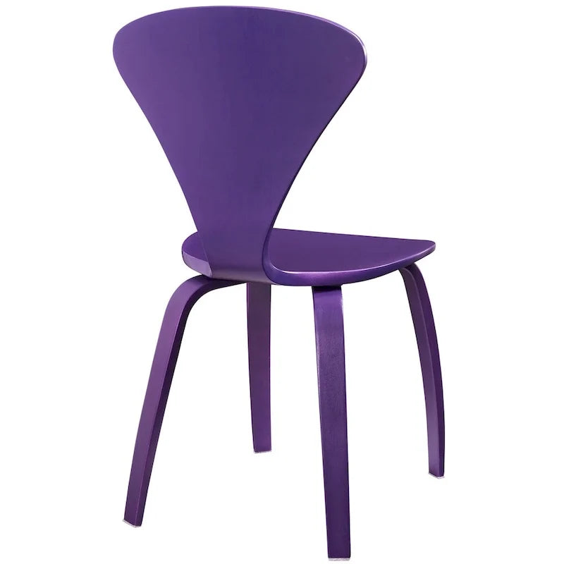 Set of 2 Modern Curved Back Dining Chair, Molded Plywood Armless Side Chair for Kitchen
