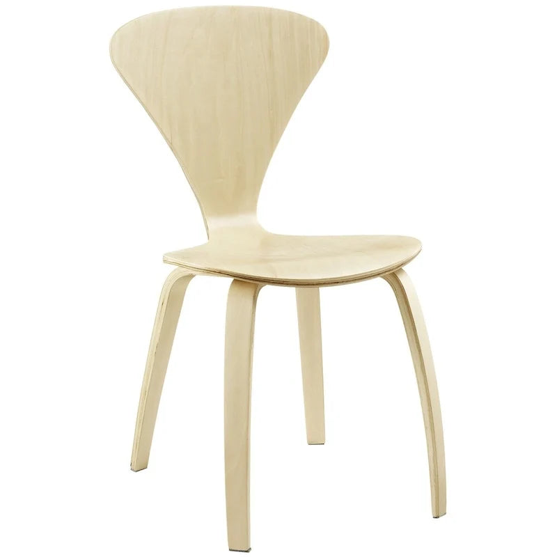 Set of 2 Modern Curved Back Dining Chair, Molded Plywood Armless Side Chair for Kitchen