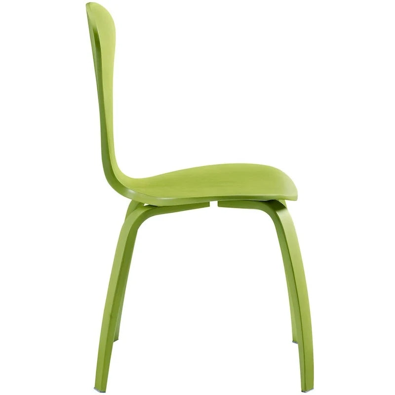 Set of 2 Modern Curved Back Dining Chair, Molded Plywood Armless Side Chair for Kitchen