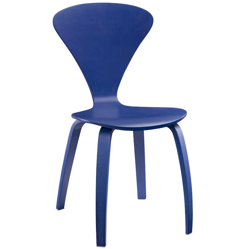 Set of 2 Modern Curved Back Dining Chair, Molded Plywood Armless Side Chair for Kitchen