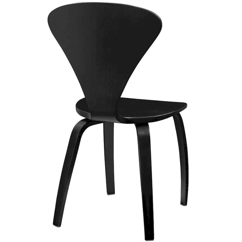 Set of 2 Modern Curved Back Dining Chair, Molded Plywood Armless Side Chair for Kitchen