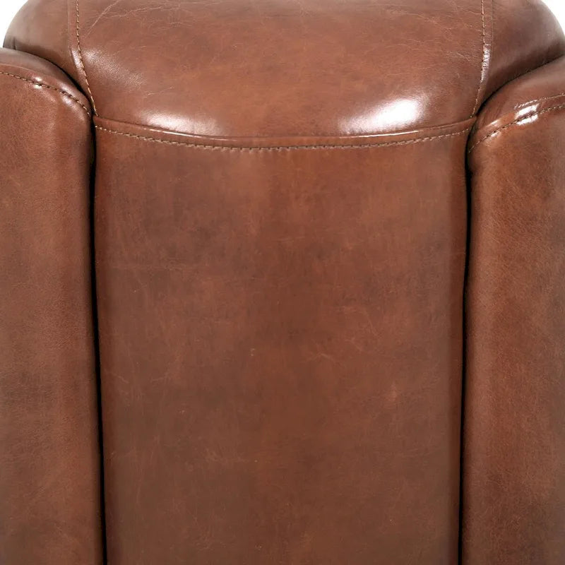 Top Grain Leather Armchair, Brown - W27.5xD30xH27