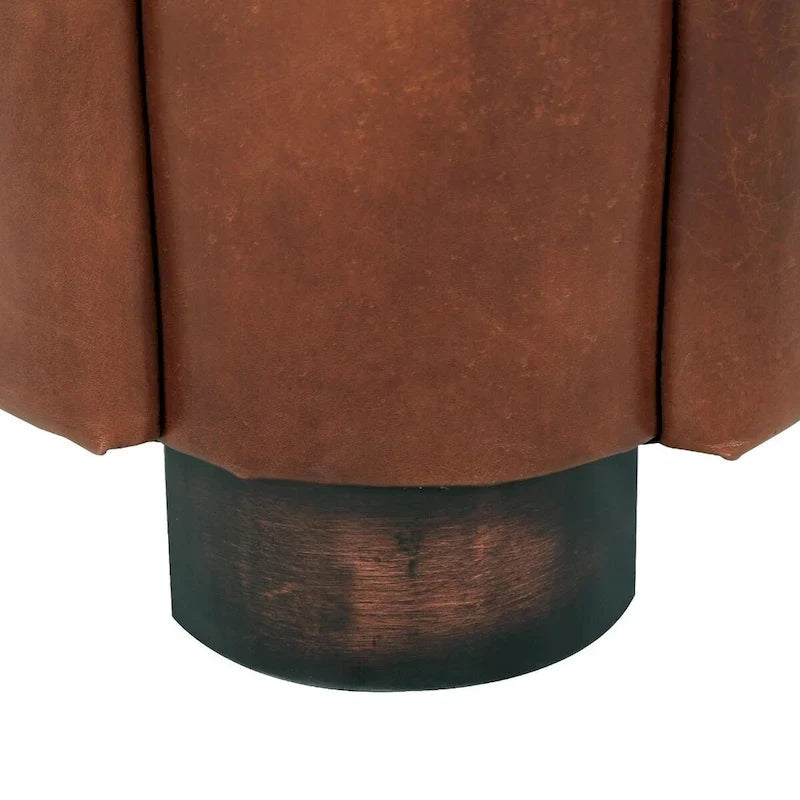 Top Grain Leather Armchair, Brown - W27.5xD30xH27