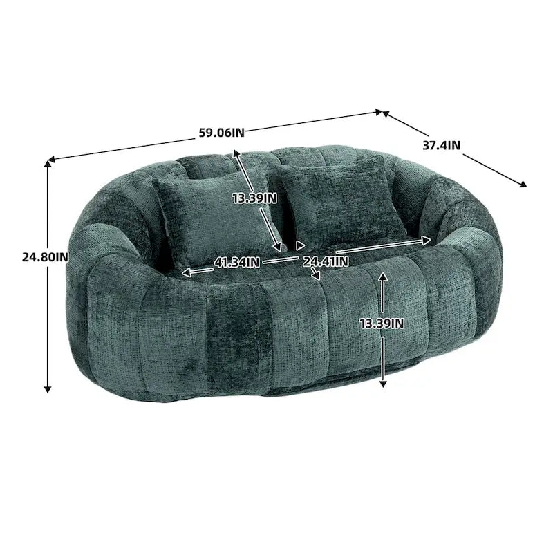 Fotel-worek z szenilu, leniwa sofa