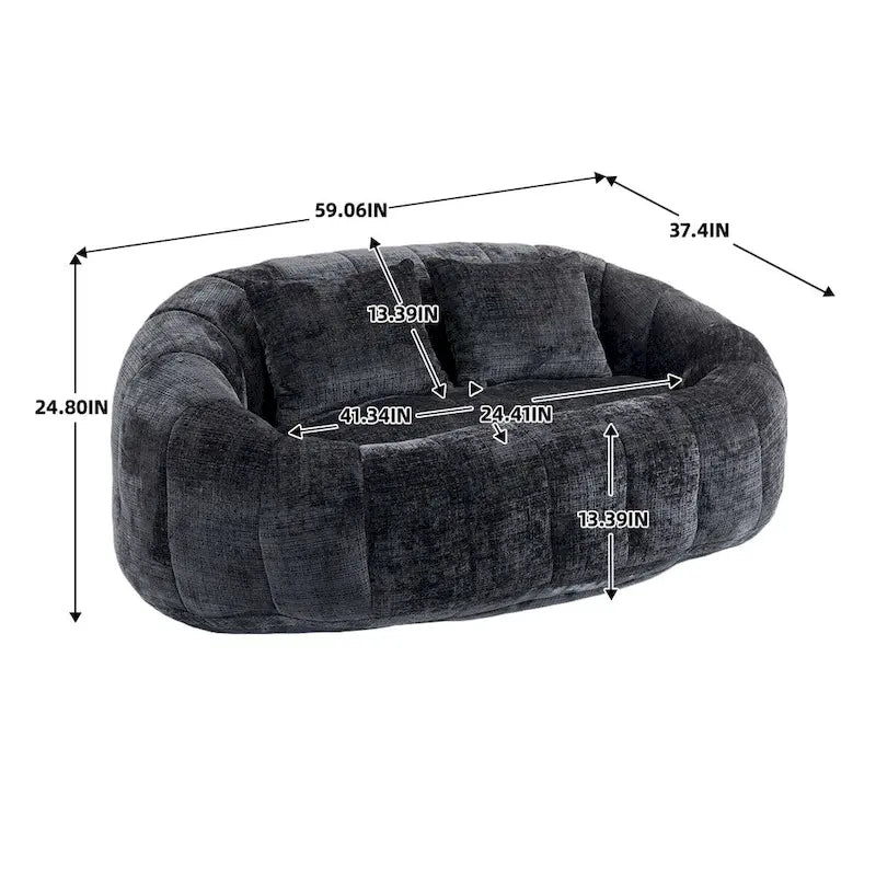 Fotel-worek z szenilu, leniwa sofa