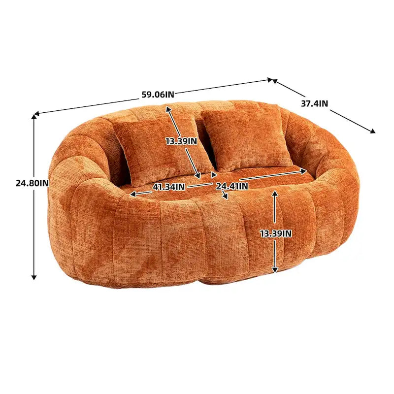 Fotel-worek z szenilu, leniwa sofa
