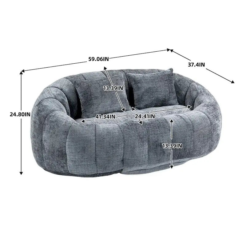 Fotel-worek z szenilu, leniwa sofa