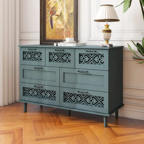 Komoda z 7 szufladami, mebel w stylu amerykańskim, do sypialni, salonu lub gabinetu